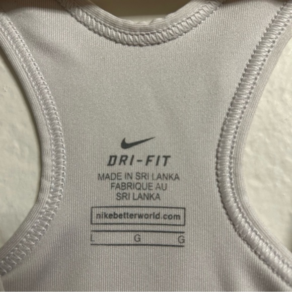 Nike White Dri-Fit Sports Bra, Size L - Picture 3 of 5